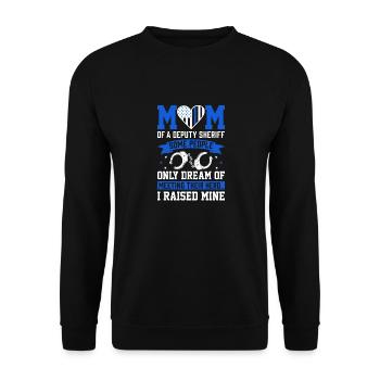 Police Mama - Supporter - Unisex Sweatshirt - black - Front - Alina (178cm) & Michal (187cm)
