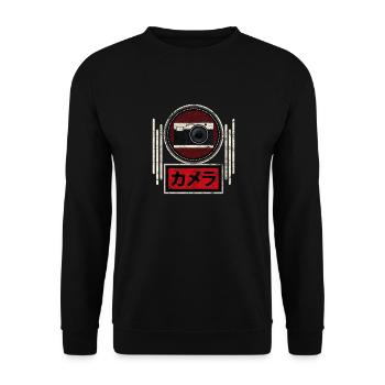 Vintage Japonais Analogique SLR Film Retro Phot - Sweat-shirt Unisexe - noir - Devant - Alina (178cm) & Michal (187cm)