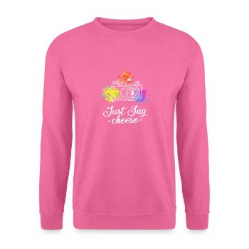 Photographer Funny Photography Lover Just Say Chee - Unisex Pullover - Pink - Vorne