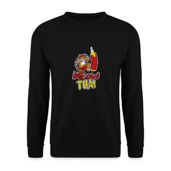 Muay Thai Cat Meow Thai Muay Thai Fighter Kickboxi - Sweat-shirt Unisexe - noir - Devant - Alina (178cm) & Michal (187cm)