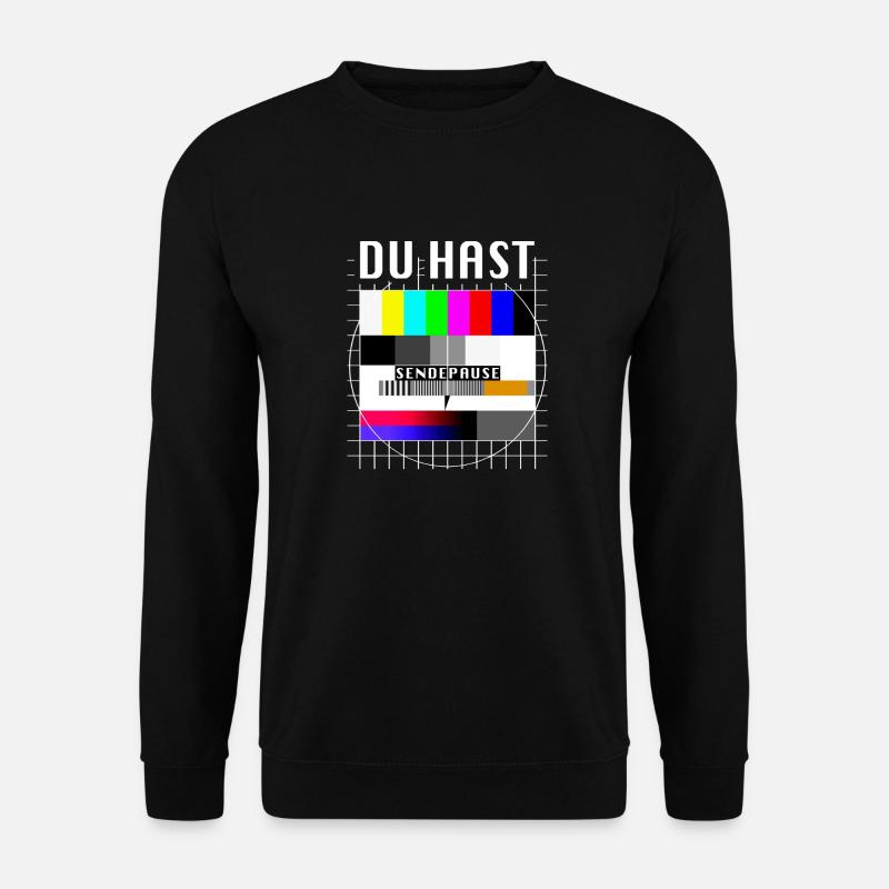Du Hast Sendepause Testbild 90er Party 80er Jahre - Unisex Pullover - Schwarz