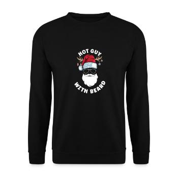 Geilertypmitbart Weihnachten Bartträger Bart - Unisex Pullover - Schwarz - Vorne - Alina (178cm) & Michal (187cm)
