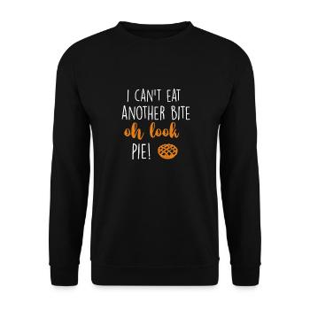 i can't eat another bite oh look pie - Unisex Sweatshirt - black - Front - Alina (178cm) & Michal (187cm)