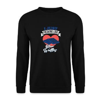 J’adore les gaufres bleues, les biscuits, les pâtisseries - Sweat-shirt Unisexe - noir - Devant - Alina (178cm) & Michal (187cm)