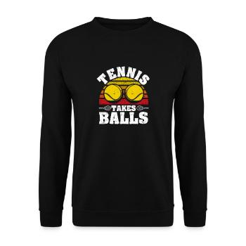 Lustiger Sportspieler Trainer Fan Ballliebhaber - Unisex Pullover - Schwarz - Vorne - Alina (178cm) & Michal (187cm)