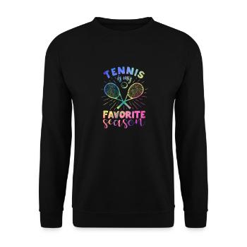 Funny Sports Fan Player Coach Tennis is mine - Unisex Sweatshirt - black - Front - Alina (178cm) & Michal (187cm)
