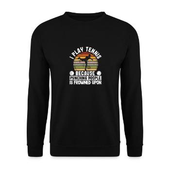 C'est marrant, je joue au tennis parce que c'est mal vu - Sweat-shirt Unisexe - noir - Devant - Alina (178cm) & Michal (187cm)