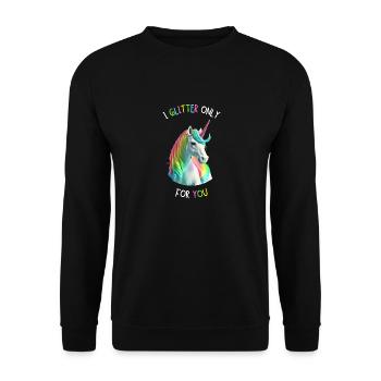 Licorne mignonne qui vous cherche à son - Sweat-shirt Unisexe - noir - Devant - Alina (178cm) & Michal (187cm)