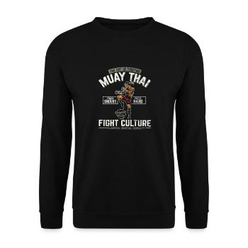 The Art Of Fighting Fight Culture Muay Thai Fighte - Unisex Sweatshirt - black - Front - Alina (178cm) & Michal (187cm)