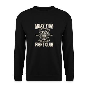 Muay Thai Boxe Kickboxing Muay Thai Fighter Trai - Sweat-shirt Unisexe - noir - Devant - Alina (178cm) & Michal (187cm)