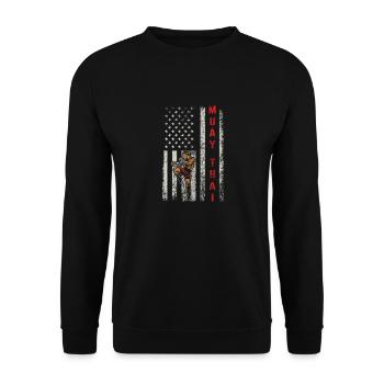 Muay Thai Fighter Kickboxer Thai Boxing Kickboxing - Sweat-shirt Unisexe - noir - Devant - Alina (178cm) & Michal (187cm)