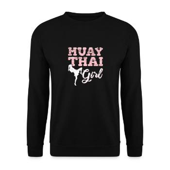 Muay Thai Girl Muay Thai Fighter Kickboxer Kickboxing - Sweat-shirt Unisexe - noir - Devant - Alina (178cm) & Michal (187cm)