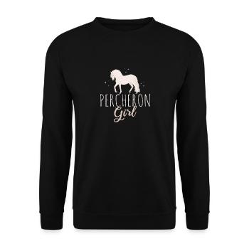 Percheron Horse Girl Horses Lover Horse Riding Hor - Unisex Pullover - Schwarz - Vorne - Alina (178cm) & Michal (187cm)