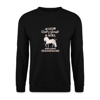 Percheron Horse Girl aime son Percheron Draft Hor - Sweat-shirt Unisexe - noir - Devant - Alina (178cm) & Michal (187cm)
