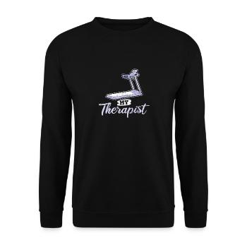 Funny Home Workout Saying Running Fitness Gym Trea - Unisex Sweatshirt - black - Front - Alina (178cm) & Michal (187cm)