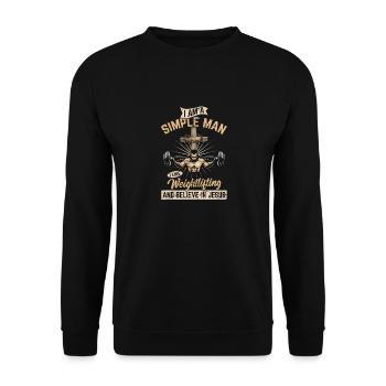 Drôle j'aime l'haltérophilie et crois en Jésus-Christ - Sweat-shirt Unisexe - noir - Devant - Alina (178cm) & Michal (187cm)