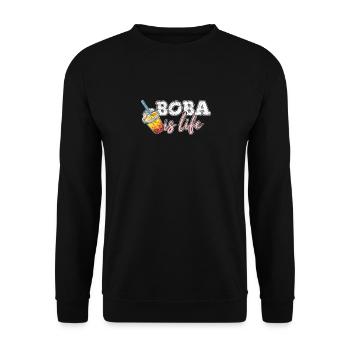 Boba Tea Kawaii Bubble Tea Drinker Tapioca Milk Bo - Unisex Sweatshirt - black - Front - Alina (178cm) & Michal (187cm)