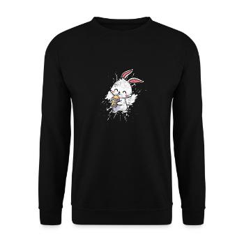 Boire Boba Bubble Tea Kawaii Anime Rabbit Lover - Sweat-shirt Unisexe - noir - Devant - Alina (178cm) & Michal (187cm)