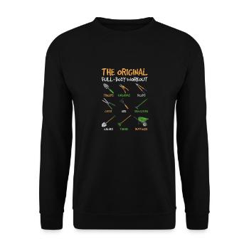 Drôle de jardinage Entraînement complet du corps Jardinage Amoureux du jardinage - Sweat-shirt Unisexe - noir - Devant - Alina (178cm) & Michal (187cm)