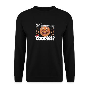 Quelqu’un a-t-il dit Cookies Passion Chef Noël - Sweat-shirt Unisexe - noir - Devant - Alina (178cm) & Michal (187cm)
