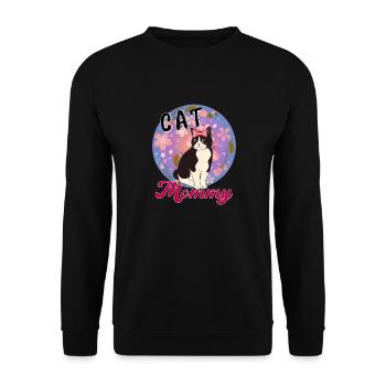 Cat Mommy Funny Cat Best Cat Mom Ever Meow - Unisex Sweatshirt - black - Front - Alina (178cm) & Michal (187cm)