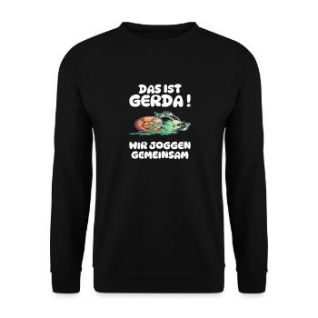 Das ist Gerda Wir Joggen gemeinsam Langsame - Unisex Pullover - Schwarz - Vorne - Alina (178cm) & Michal (187cm)