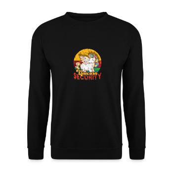 unicorn funny vintage design - unicorn security - Unisex Pullover - Schwarz - Vorne - Alina (178cm) & Michal (187cm)