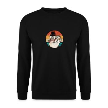 Christmas fun angry snowman - funny snowman - Unisex Pullover - Schwarz - Vorne - Alina (178cm) & Michal (187cm)