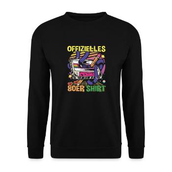 80 Girl 80er Mottoparty Offizielles 80er Shirt - Unisex Pullover - Schwarz - Vorne - Alina (178cm) & Michal (187cm)