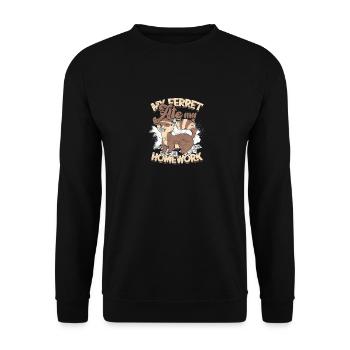 My ferret ate my homework fun scool - homework - Unisex Sweatshirt - black - Front - Alina (178cm) & Michal (187cm)