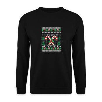 Funny UGLY Christmas Sweater It's Not Going - Unisex Sweatshirt - black - Front - Alina (178cm) & Michal (187cm)