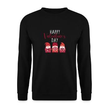 Joyeux Gnome de la Saint-Valentin Cher couple Gnome - Sweat-shirt Unisexe - noir - Devant - Alina (178cm) & Michal (187cm)