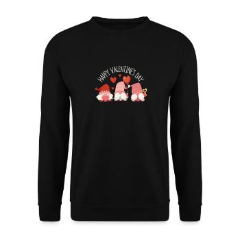 Happy Valentines Day Gnome Dear Gnome Couple - Unisex Sweatshirt - black - Front - Alina (178cm) & Michal (187cm)