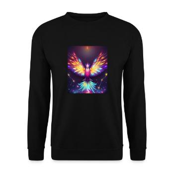 Geometric Phoenix Bird Polygon Abstract Mystical - Unisex Sweatshirt - black - Front - Alina (178cm) & Michal (187cm)