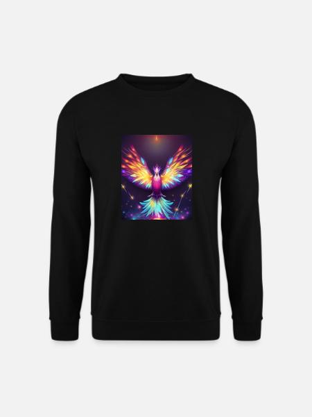 Geometric Phoenix Bird Polygon Abstract Mystical - Unisex Sweatshirt - black
