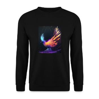 Geometric Phoenix Bird Polygon Abstract Mystical - Unisex Sweatshirt - black - Front - Alina (178cm) & Michal (187cm)