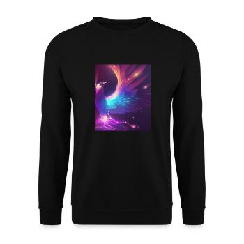 Geometric Phoenix Bird Polygon Abstract Mystical - Unisex Sweatshirt - black - Front - Alina (178cm) & Michal (187cm)