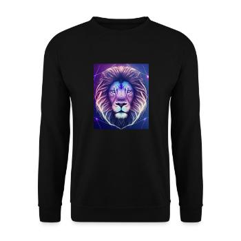 Geometric Leo Polygon Abstract Mystical - Unisex Sweatshirt - black - Front - Alina (178cm) & Michal (187cm)