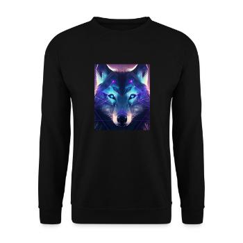 Nature géométrique Trance Polygone Abstrait Mystique - Sweat-shirt Unisexe - noir - Devant - Alina (178cm) & Michal (187cm)
