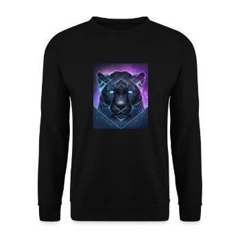 Nature géométrique Trance Polygone Abstrait Mystique - Sweat-shirt Unisexe - noir - Devant - Alina (178cm) & Michal (187cm)