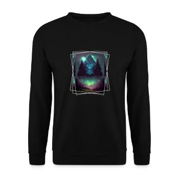 Nature géométrique Trance Polygone Abstrait Mystique - Sweat-shirt Unisexe - noir - Devant - Alina (178cm) & Michal (187cm)