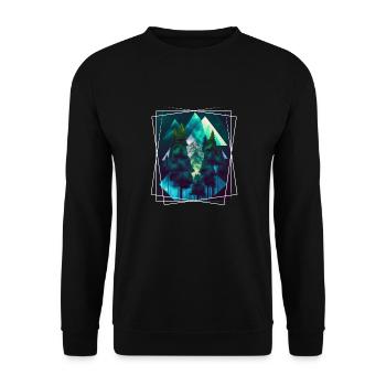 Nature géométrique Trance Polygone Abstrait Mystique - Sweat-shirt Unisexe - noir - Devant - Alina (178cm) & Michal (187cm)