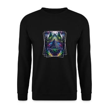 Nature géométrique Trance Polygone Abstrait Mystique - Sweat-shirt Unisexe - noir - Devant - Alina (178cm) & Michal (187cm)