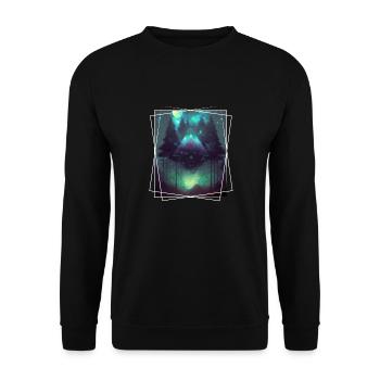 Nature géométrique Trance Polygone Abstrait Mystique - Sweat-shirt Unisexe - noir - Devant - Alina (178cm) & Michal (187cm)