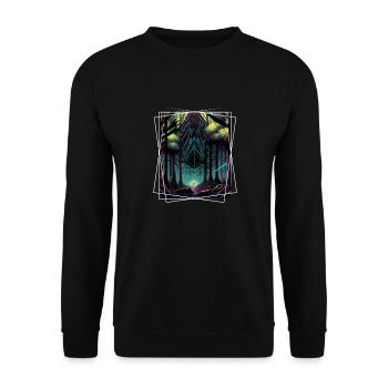 Nature géométrique Trance Polygone Abstrait Mystique - Sweat-shirt Unisexe - noir - Devant - Alina (178cm) & Michal (187cm)
