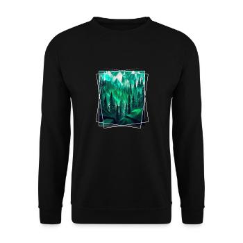 Nature géométrique Trance Polygone Abstrait Mystique - Sweat-shirt Unisexe - noir - Devant - Alina (178cm) & Michal (187cm)
