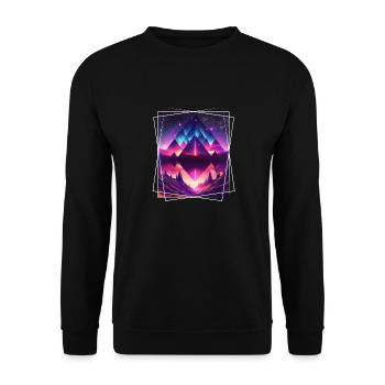 Nature géométrique Trance Polygone Abstrait Mystique - Sweat-shirt Unisexe - noir - Devant - Alina (178cm) & Michal (187cm)