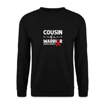 Cousin d’un guerrier, ruban rouge hémophilie - Sweat-shirt Unisexe - noir - Devant - Alina (178cm) & Michal (187cm)