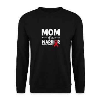 Maman d’un guerrier, Ruban rouge Sensibilisation à l’hémophilie - Sweat-shirt Unisexe - noir - Devant - Alina (178cm) & Michal (187cm)