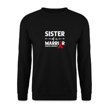 Soeur d’un guerrier, Hémophilie au ruban rouge - Sweat-shirt Unisexe - noir - Devant - Alina (178cm) & Michal (187cm)